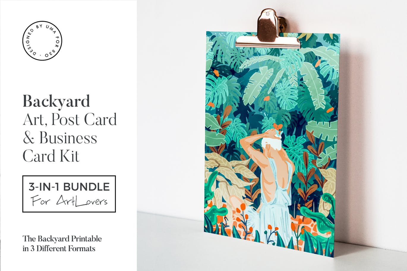 后花园水彩艺术办公文具设计套装 Backyard Art & Stationary Kit插图