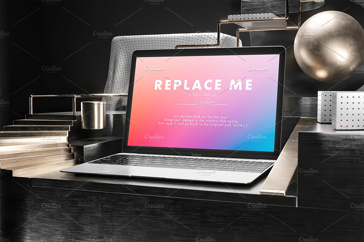 创意的Macbook展示模型Mockups打包下载[psd]插图(3)