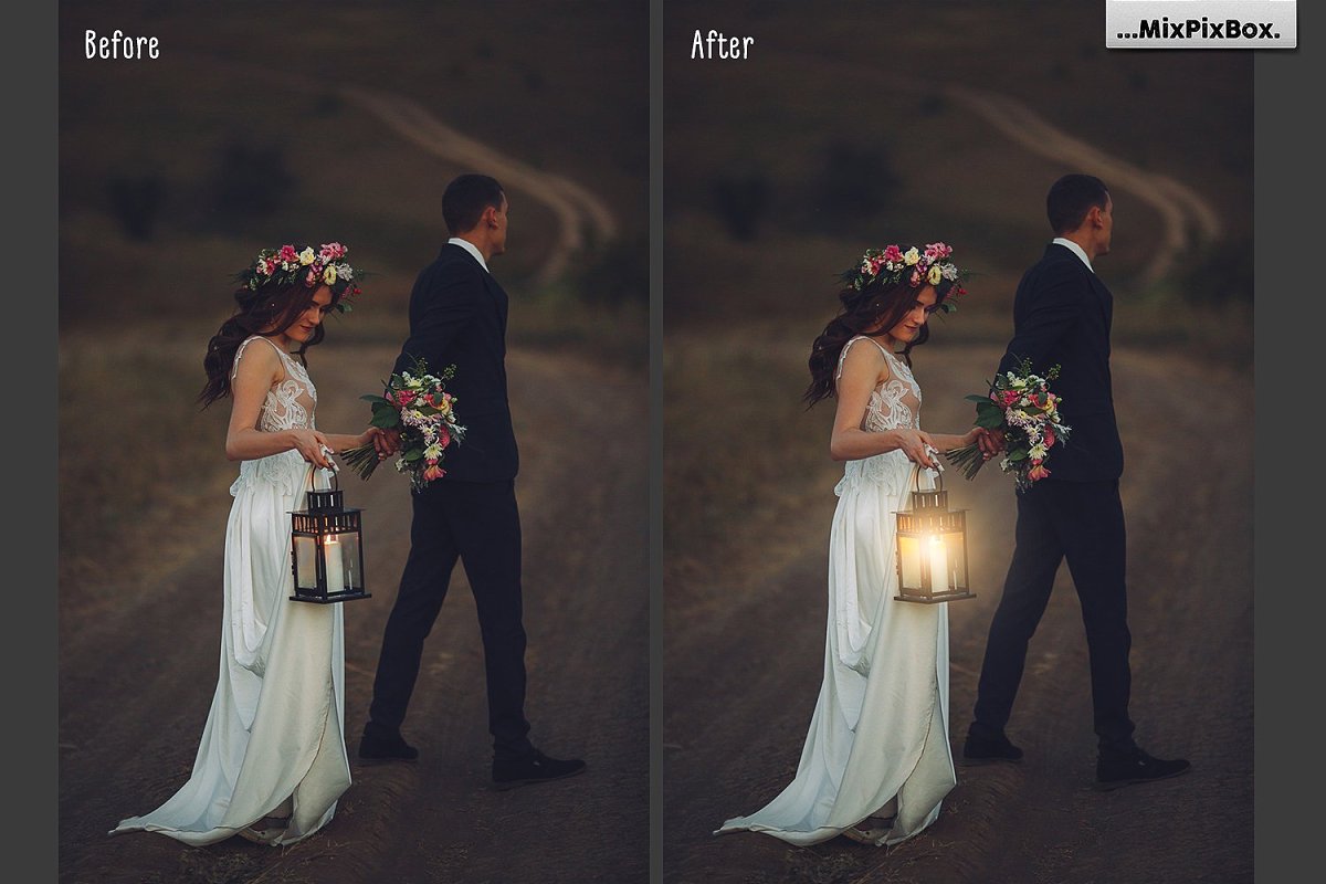 明亮温暖灯光照片叠层背景插图(1)