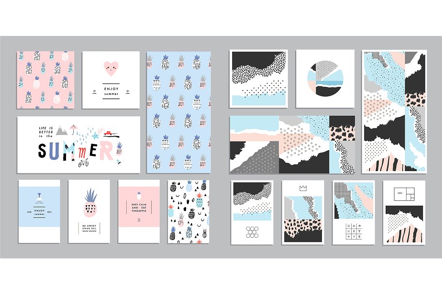 巨量涂鸦水彩手绘风格卡片/海报/邀请函/header模板！ HUGE graphic set插图(1)