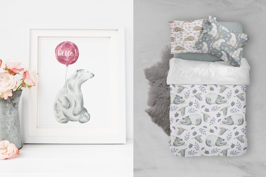 婴儿儿童主题水彩插画素材 Best Friends Watercolor Set Pro插图(4)