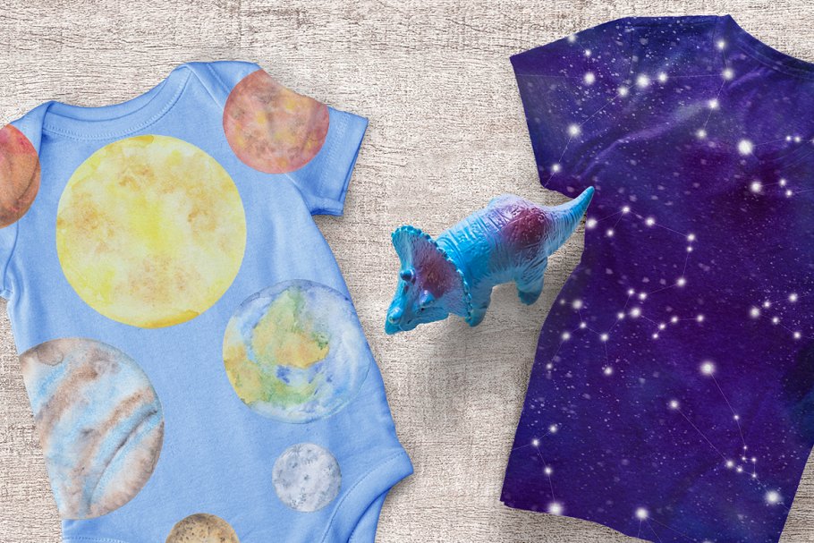 太空行星水彩设计素材包 Space Toolkit Watercolor Planets插图(6)