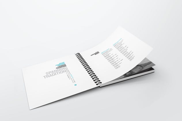 方形活页记事本/笔记本样机V.2 Spiral Book Binding Mockups 02插图(5)