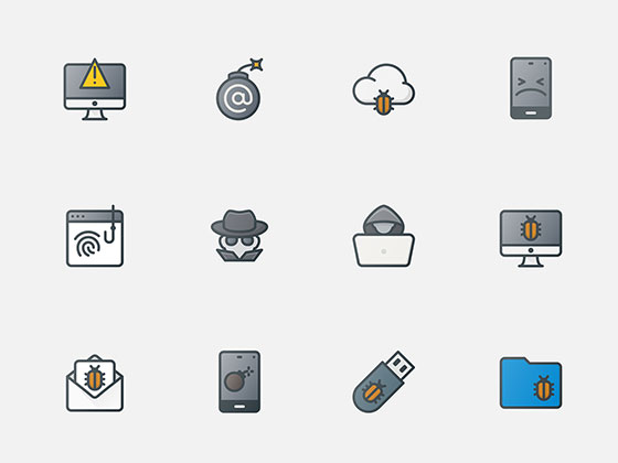 30 枚网络犯罪元素图标素材之家精选sketch素材