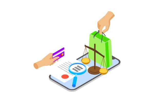 区块链技术智能合约概念插画素材v10 Smart Contract on Blockchain Isometric 10 – TU