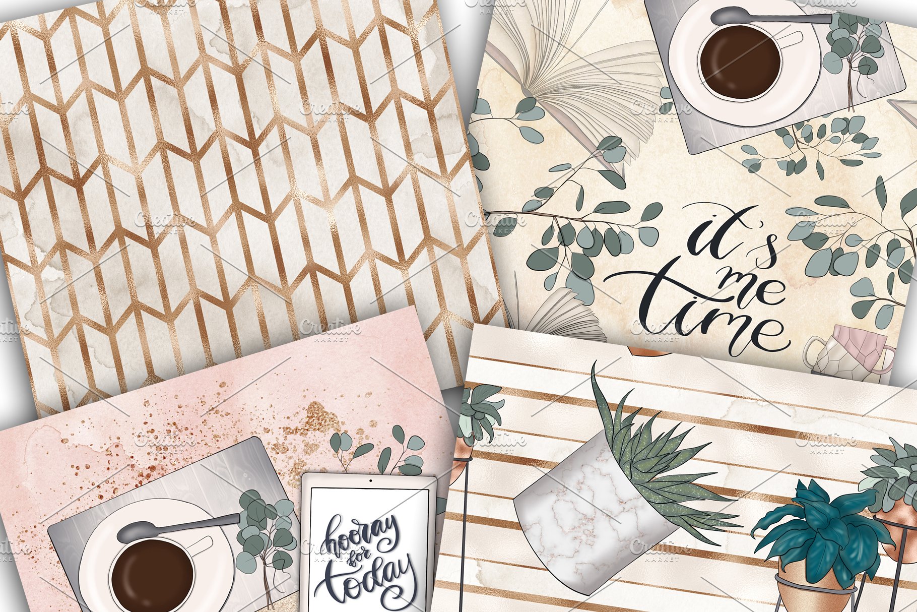 手绘居家元素插画元素 Home Hygge Home Hand Painted Design插图(8)