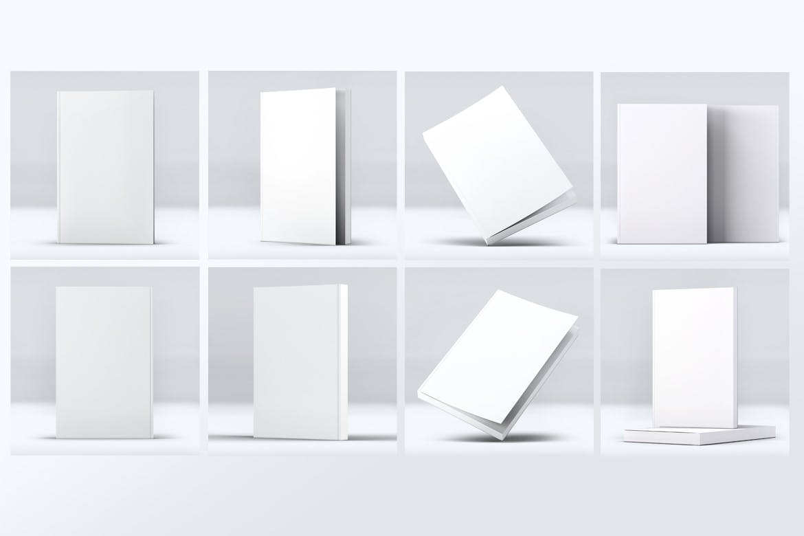 软封图书封面封底设计图样机模板 Soft Cover Book Mock-Up插图(2)