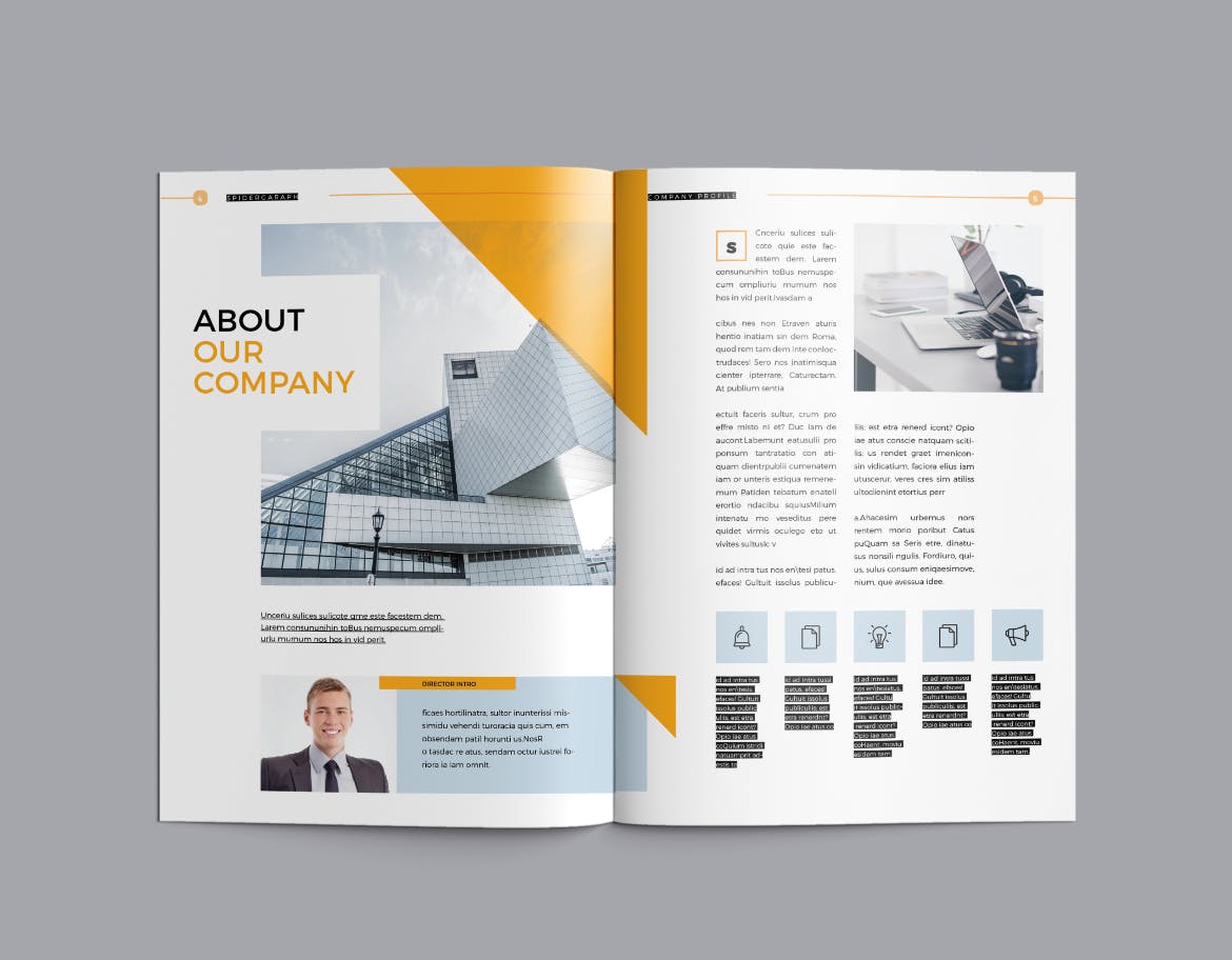 高逼格即拿即用企业介绍/宣传画册设计模板 Company Profile Template插图(2)