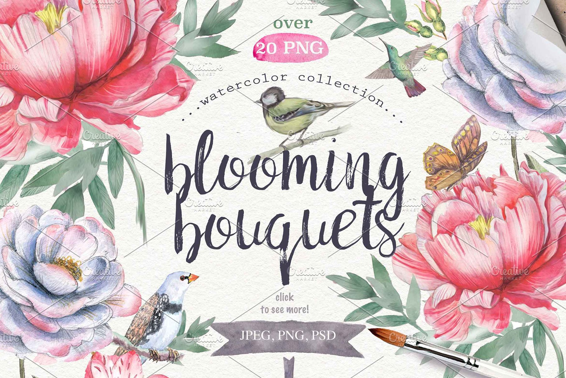 极力推荐：超级水彩元素设计素材包[2.5GB] Wildflowers pack 75 PNG插图(2)