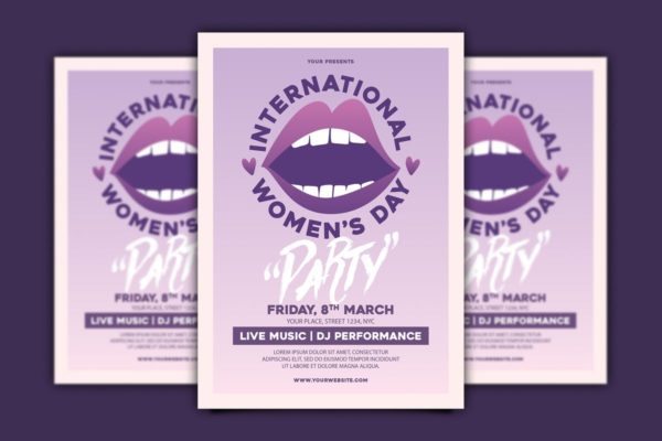 国际妇女节纪念日活动传单PSD模板 International Women’s Day Flyer