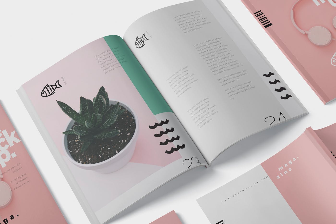 美国信纸尺寸规格杂志封面&内页排版设计效果图样机 Magazine Mockup – US Letter 8.5×11 Inch Size插图(4)