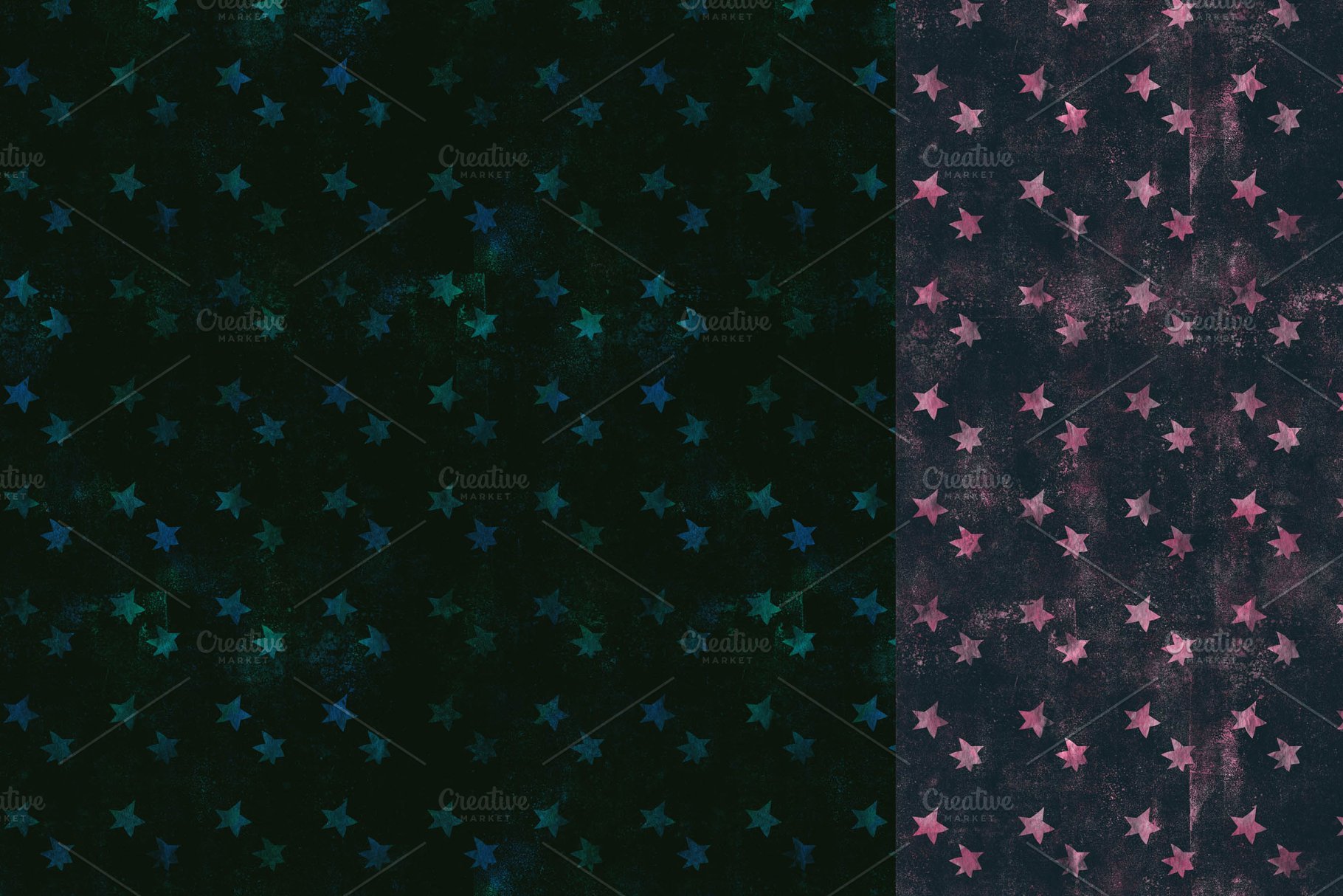 磨蚀效果星星元素无缝纹理 Seamless textures for photoshop插图(1)