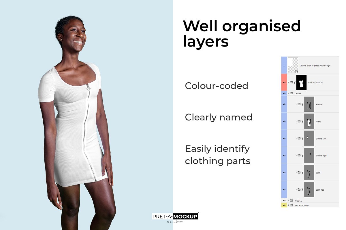 拉链紧身连衣裙服装样机插图(6)