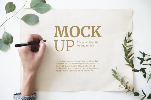 手绘插画/书法预览样机模板 Paper mockup