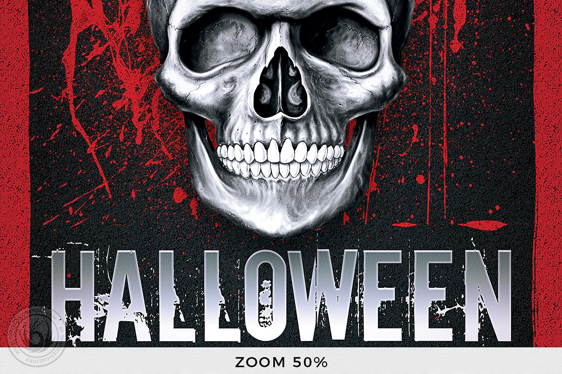 万圣节节日活动传单PSD模板V.23 Halloween Flyer PSD V23插图(6)