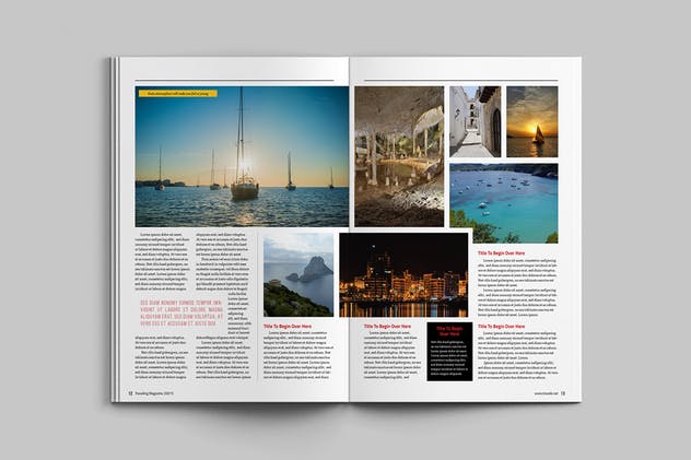 旅行风景主题杂志排版模板 Traveling Magazine插图(5)
