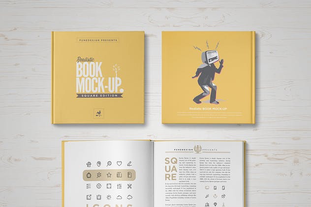 方形精装图书样机模板V2 Square Book Mock-Up 2插图(8)