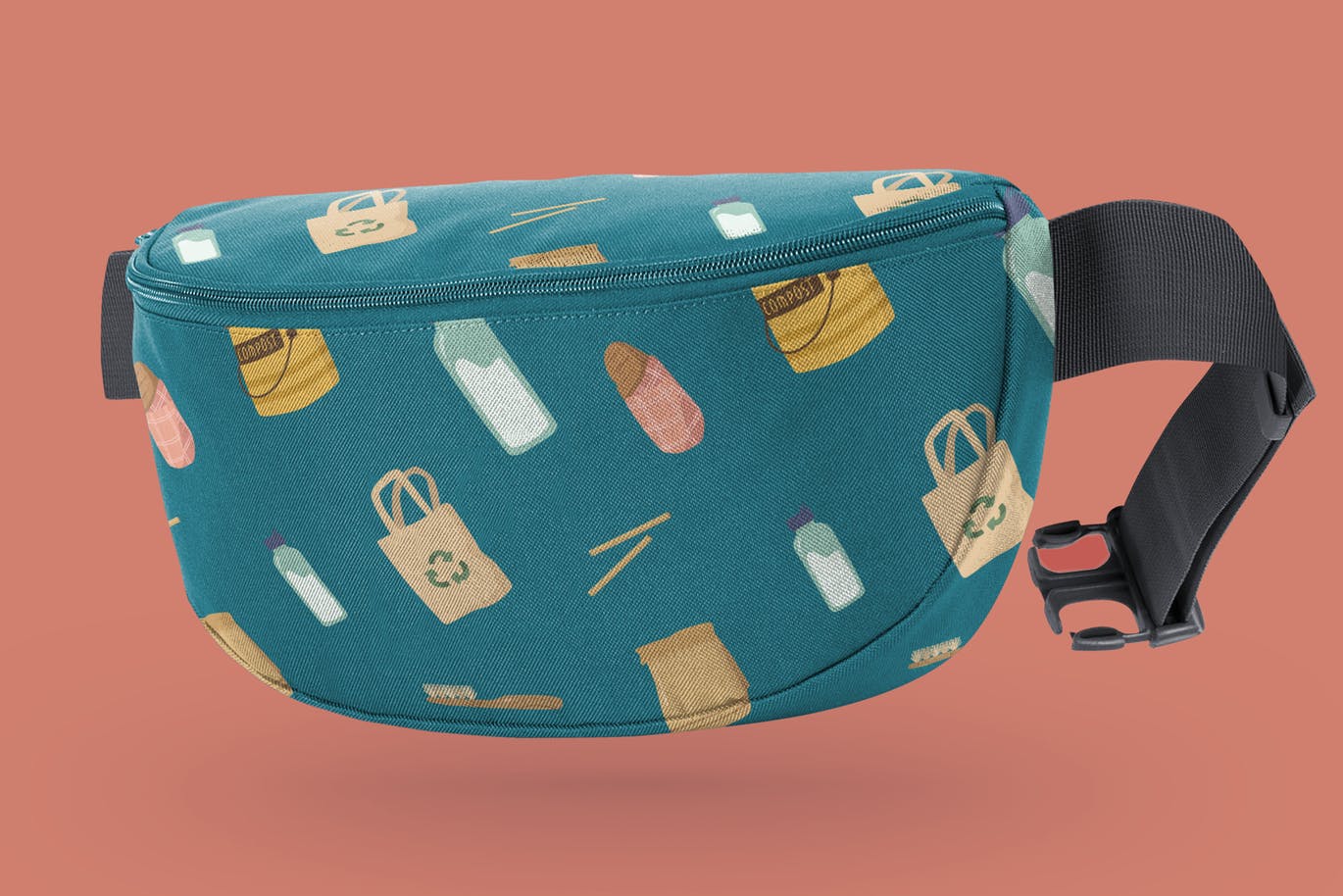 环保餐具环保主义主题无缝图案背景素材库精选 Zero Waste Seamless Patterns插图(5)