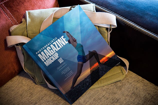 方形时尚杂志封面&内页设计样机模板 Square Fashion Magazine Mockup插图(3)
