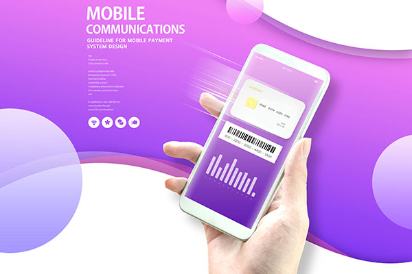 手机智能支付主题海报PSD素材素材库精选模板[PSD]