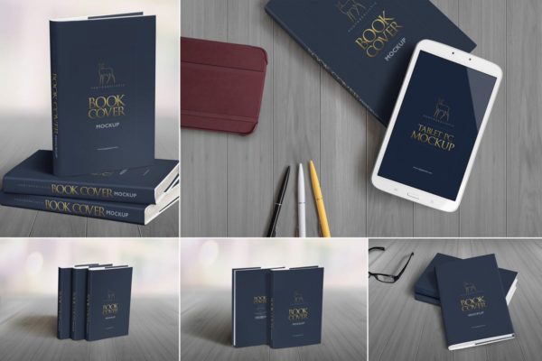 精装图书封面设计样机 Hard Book Mockups