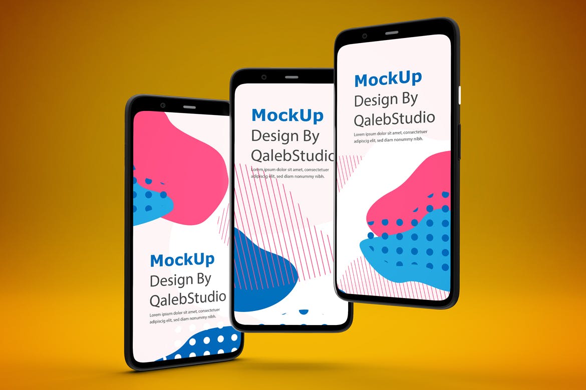 谷歌手机Pixel 4多种展示角度素材库精选样机模板 Pixel 4 Mockup插图(5)