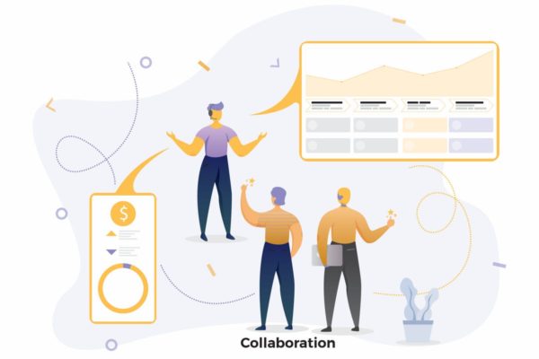 团队合作协作CRM概念插画设计免费素材 Collaboration Illustrations CRM