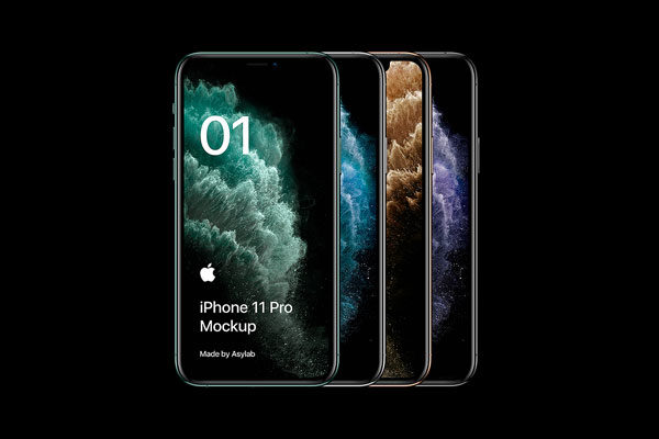 全新iPhone 11 Pro手机屏幕界面演示样机模板[PSD格式]
