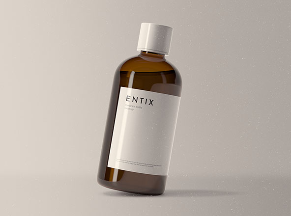 药水瓶药品包装外观设计样机PSD模板 Medicine Bottle Mockup