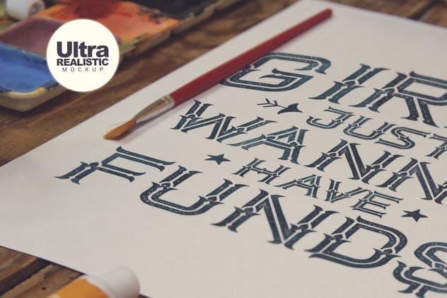 画室创作场景画纸样机模板v2 Paper & Brush插图(3)