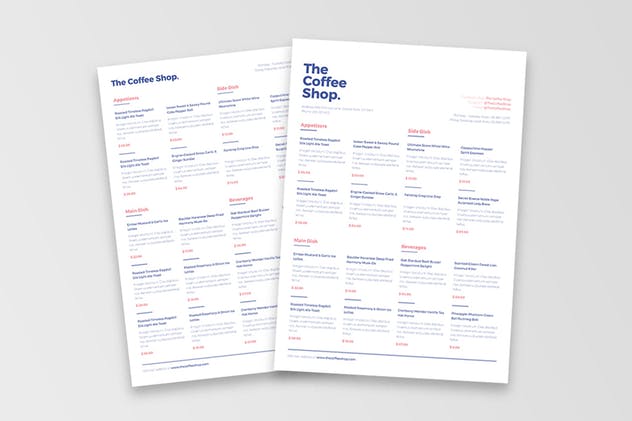 极简主义咖啡厅菜单PSD模板 Minimalist Food Menu插图(3)