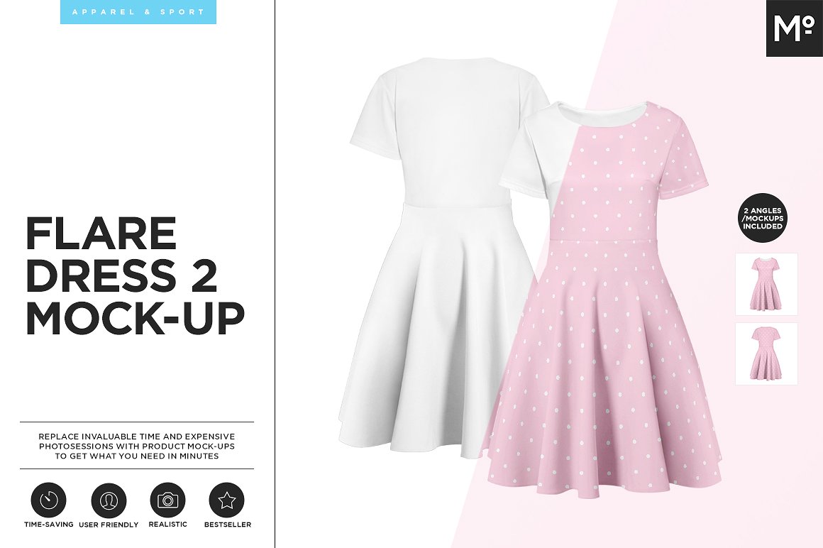 连衣裙女装样机展示模型mockups插图