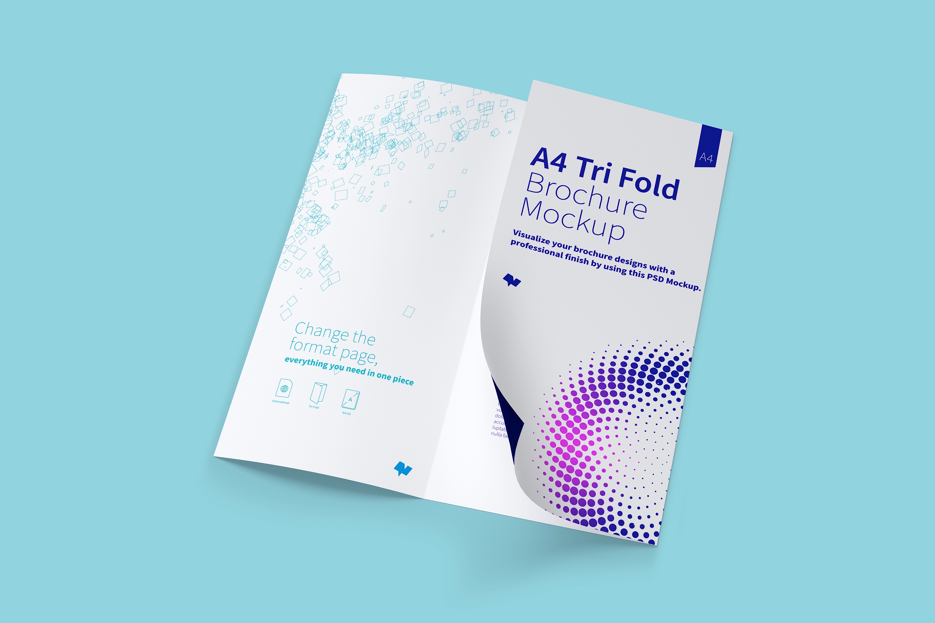 A4尺寸三折页设计传单/小册子设计样机04 A4 Trifold Brochure Mockup 04插图(5)