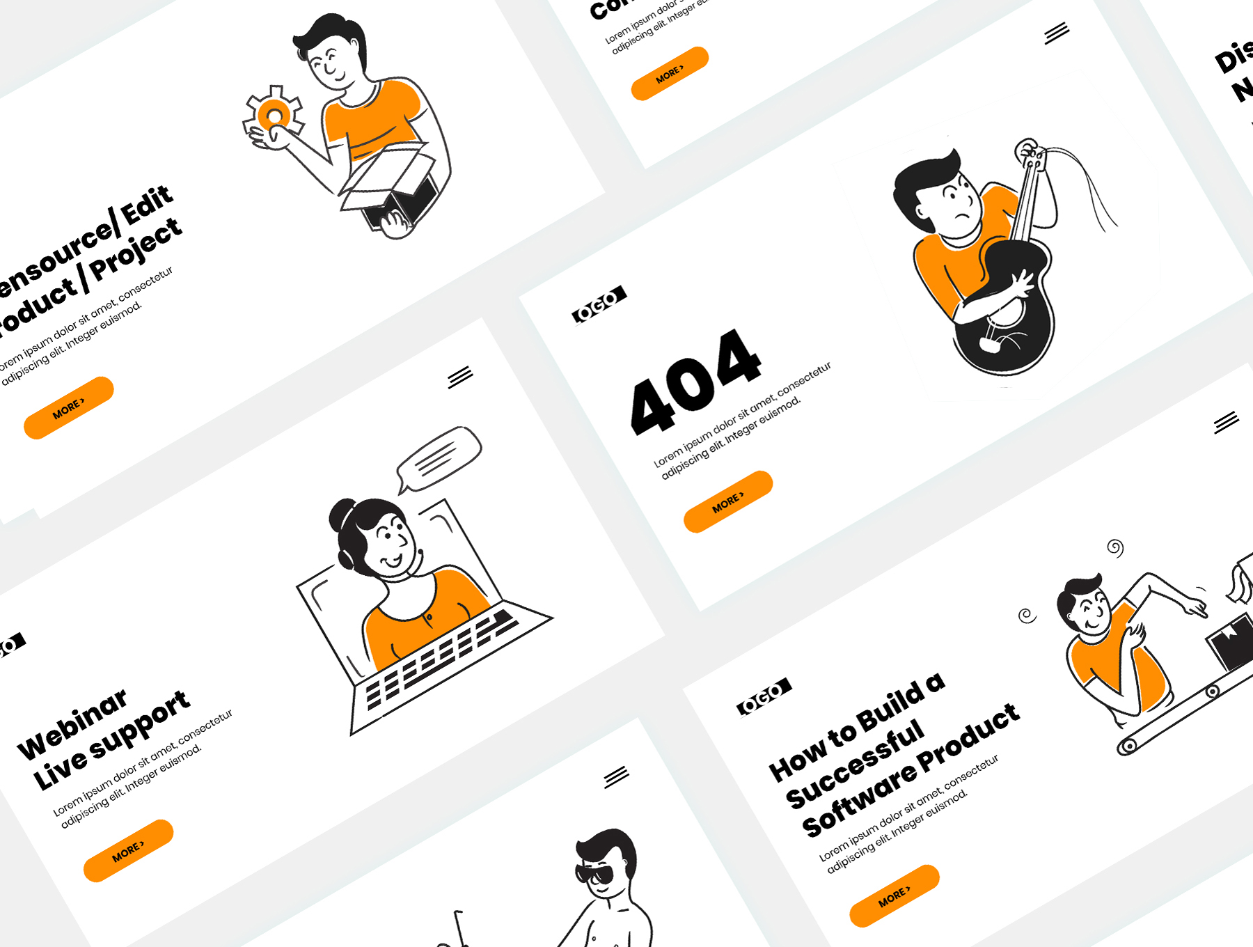 素材库下午茶：适用于网站设计的卡通人物矢量插画素材插图(3)