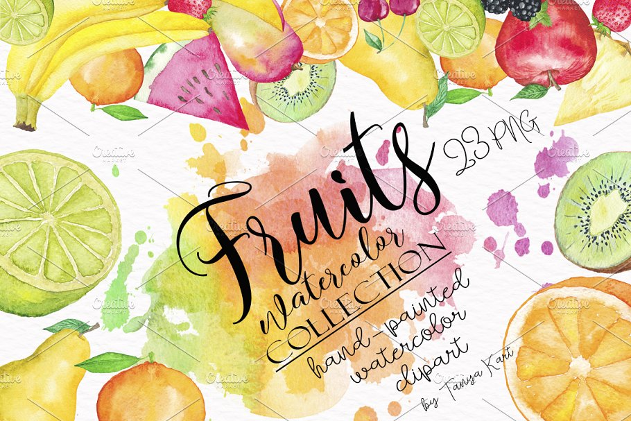 水彩水果插画合集 Fruit Watercolor Collection插图
