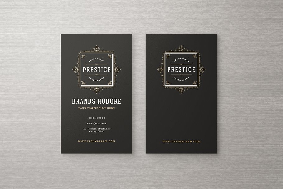 15款复古装饰风格企业名片设计模板 15 Ornaments Business Cards Bundle插图(16)