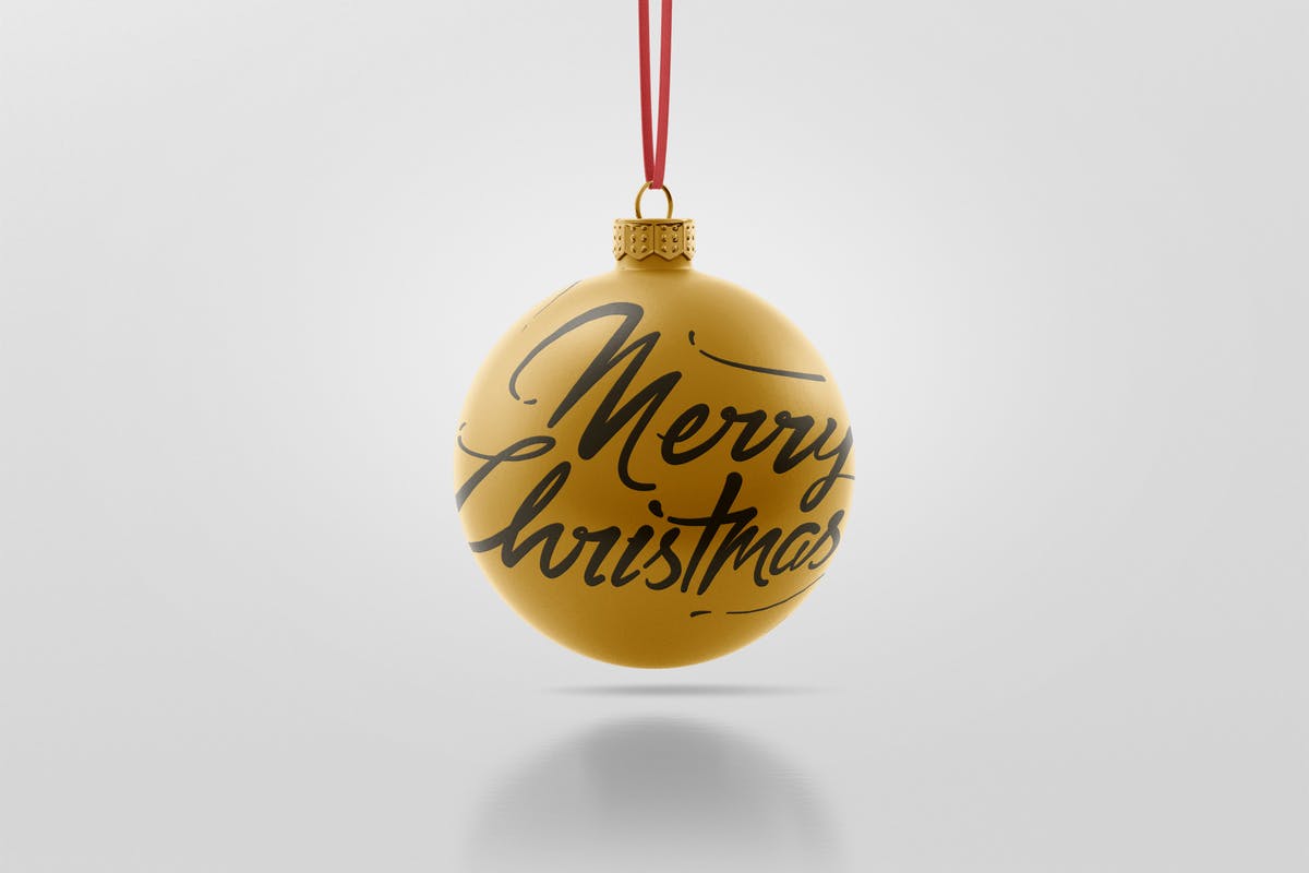 圣诞装饰球样机 Christmas Ball Mockup with Material Options插图