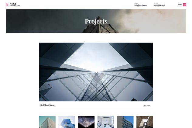 建筑设计服务企业网站PSD网站模板 Construction Building Agency PSD Website Template插图(4)
