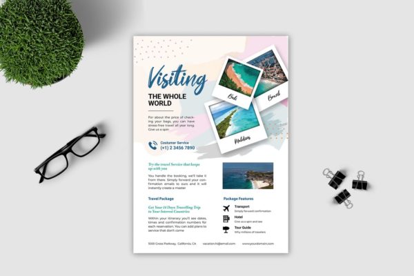 旅行社旅游公司简介宣传单设计模板 Vacation Flyer