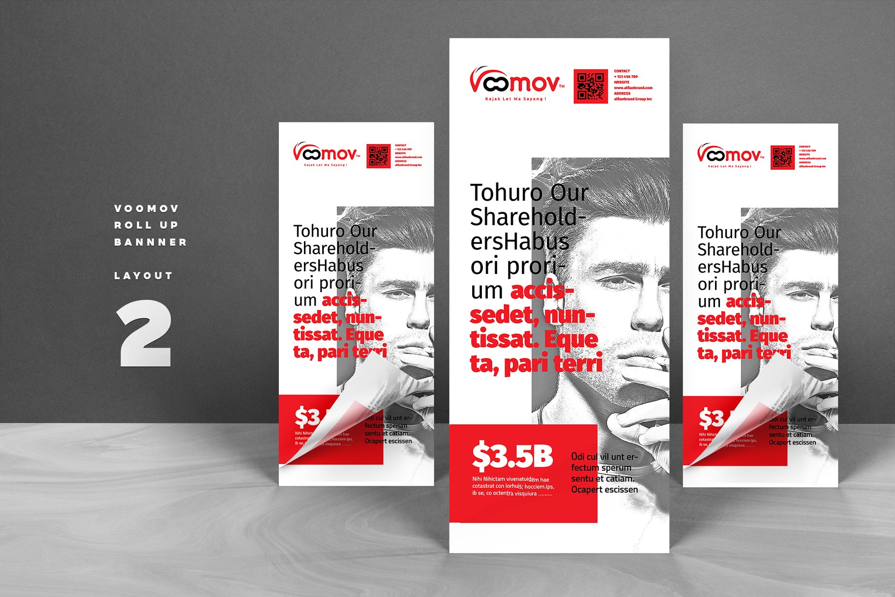 公司品牌广告宣传X展架模板 Corporate Roll-up or Banner插图(2)