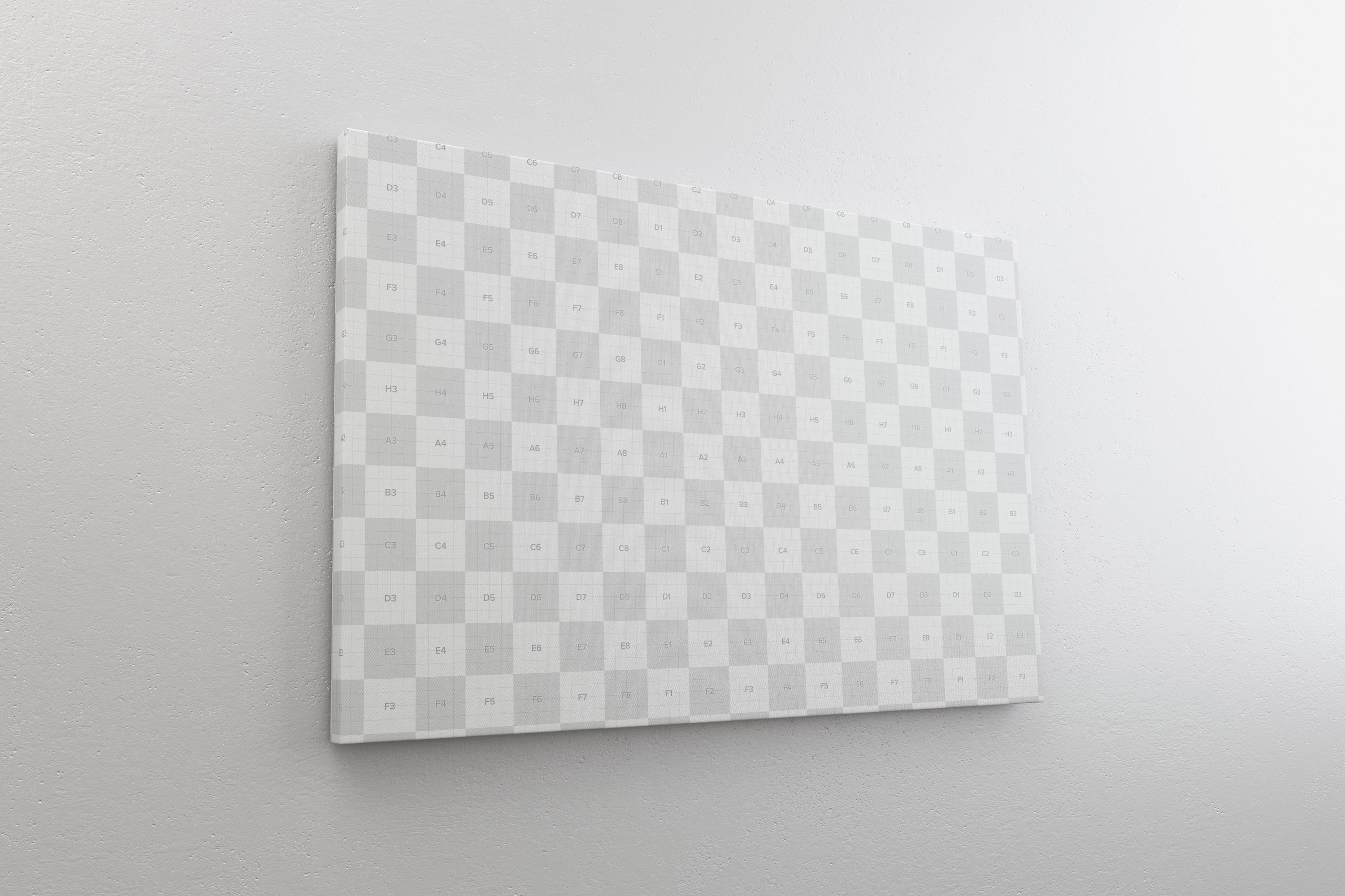 油画艺术作品挂墙帆布画布左视图样机 3:2 Landscape Canvas Mockup Hanging on Wall, Left View插图