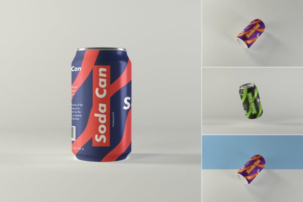 多用途饮料易拉罐外观设计样机模板 Multipurpose Can Mockups
