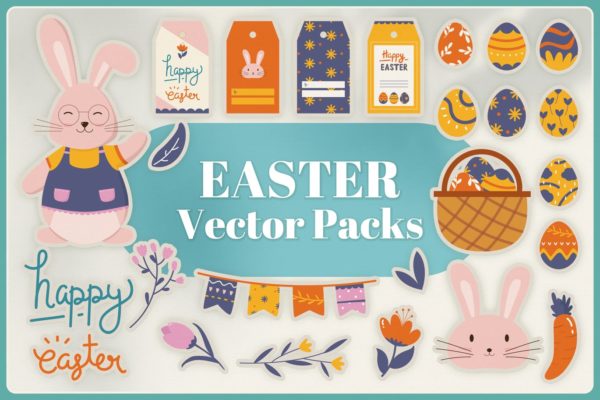 复活节节日主题元素矢量素材库精选设计素材 Easter Vector Pack