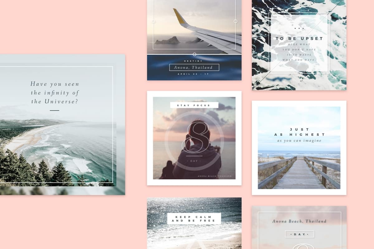 “生活就是旅行” Instagram 主页模板 Life’s a journey, Free Template for Instagram插图(1)