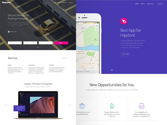 Replacer App 主页模版素材之家精选sketch素材
