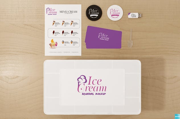 雪糕咖啡店铺品牌样机模板 Ice Cream – Coffee Branding Mockups插图(10)