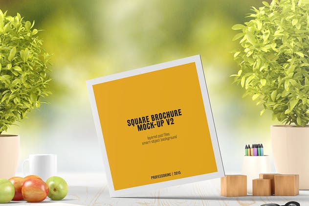 画册目录手册样机模板 Square Brochure / Catalogue Mock-Up插图(11)