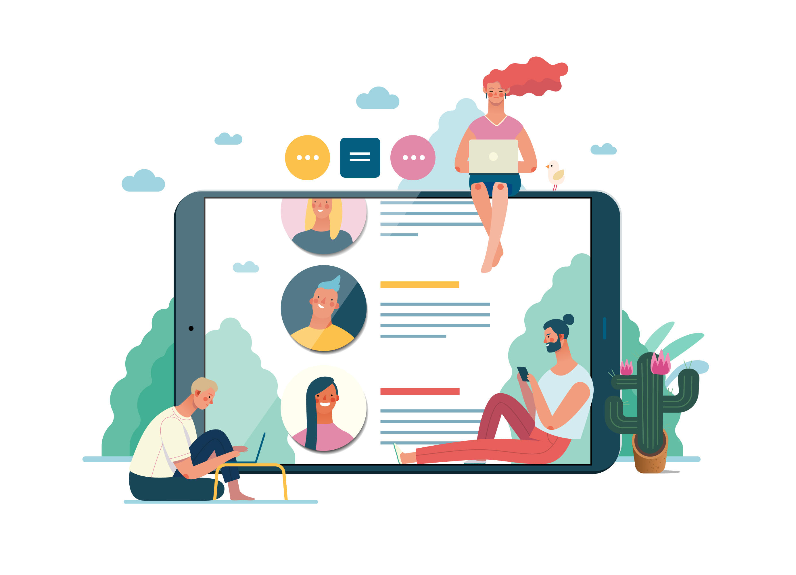 互联网多种商业业务概念扁平化插画下载[Ai]插图(4)