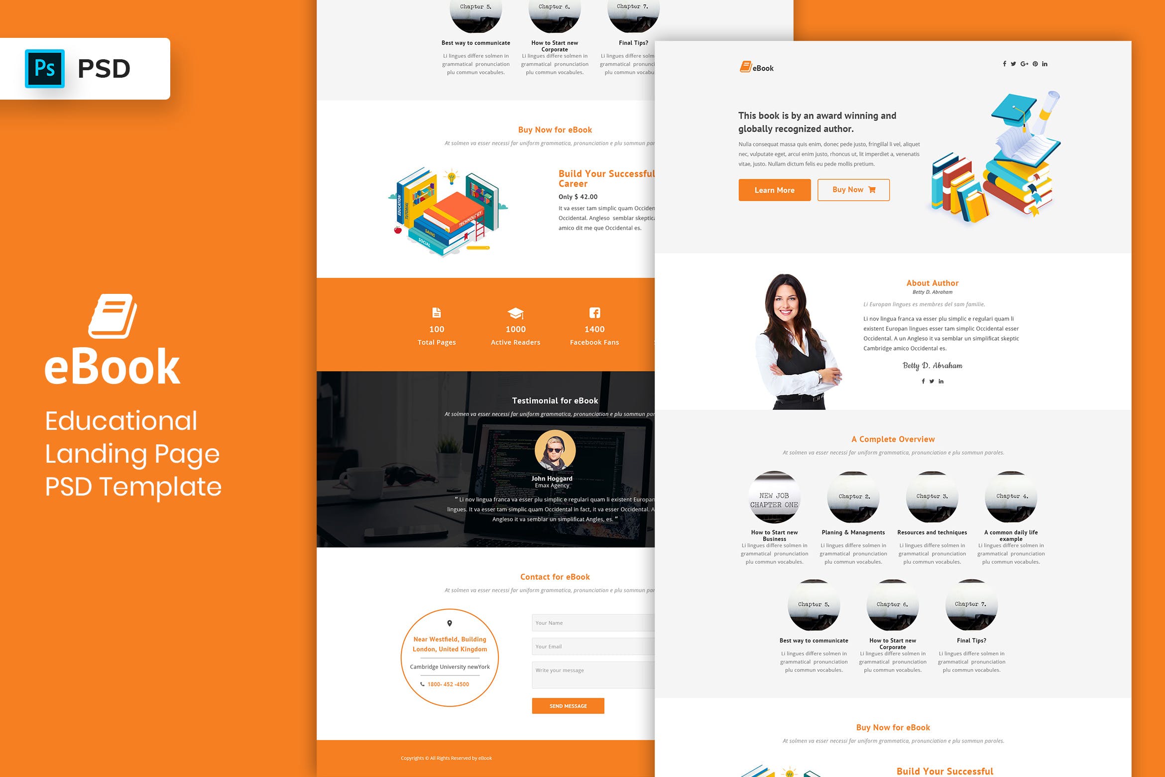 电子书订阅＆在线阅读网站着陆页设计PSD模板V2 Ebook – Landing Page PSD Template-02插图