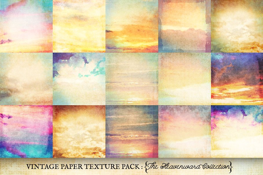 复古风格纸张纹理合集 Vintage Paper Textures Heavenward插图(1)